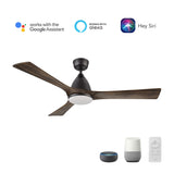 NICOLET 52 inch 3-Blade Smart Ceiling Fan with LED Light & Remote