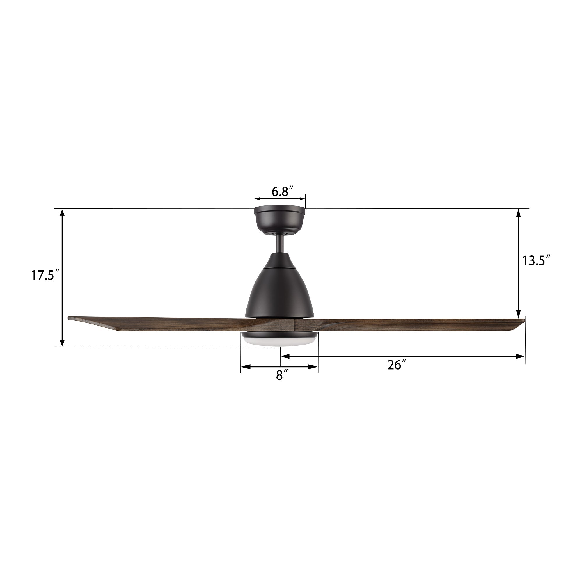 NICOLET 52 inch 3-Blade Smart Ceiling Fan with LED Light & Remote