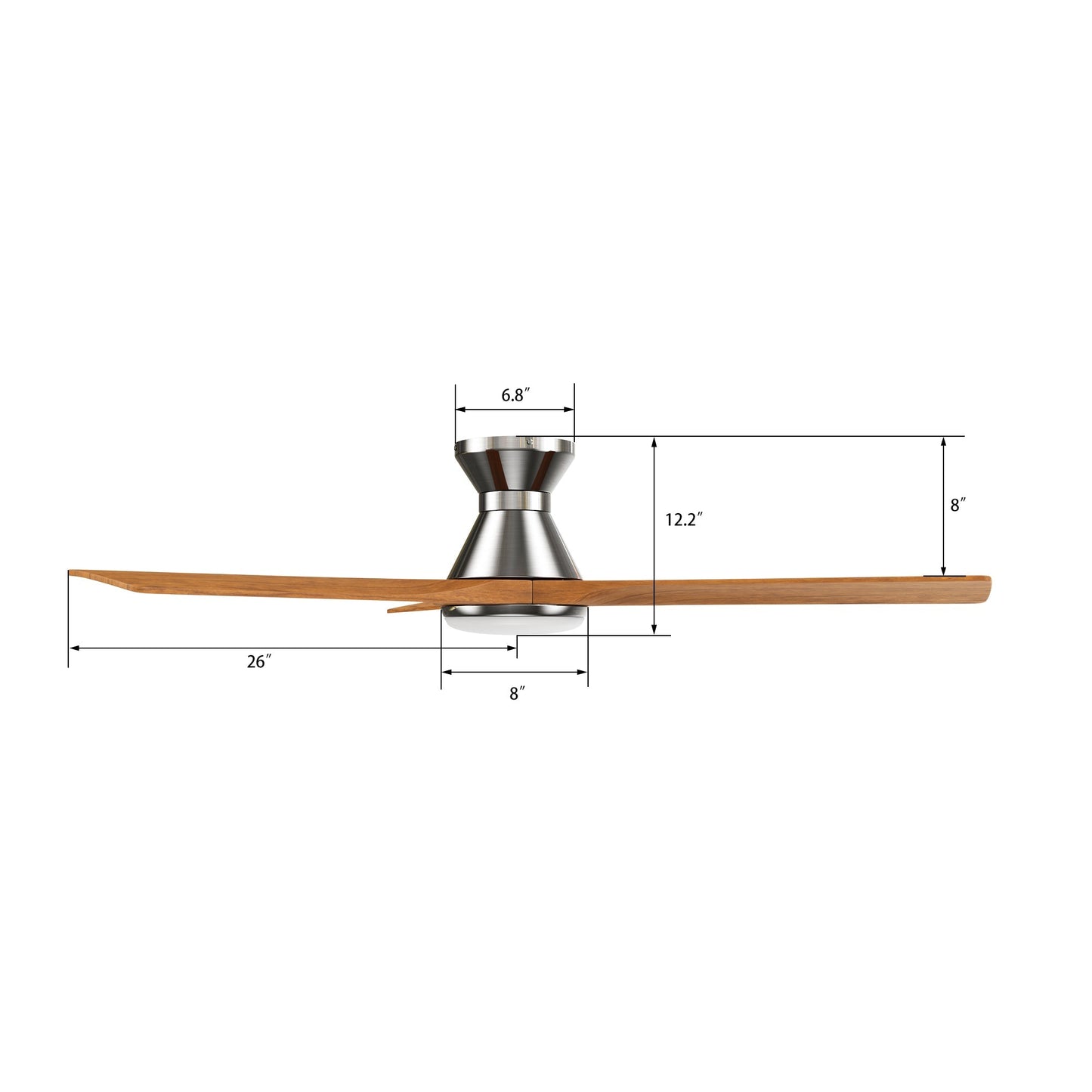 NICOLET 52 In 3 Blade Smart Ceiling Fan With Integrated LED Lights With Google Home