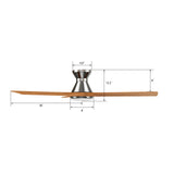 NICOLET 52 In 3 Blade Smart Ceiling Fan With Integrated LED Lights With Google Home