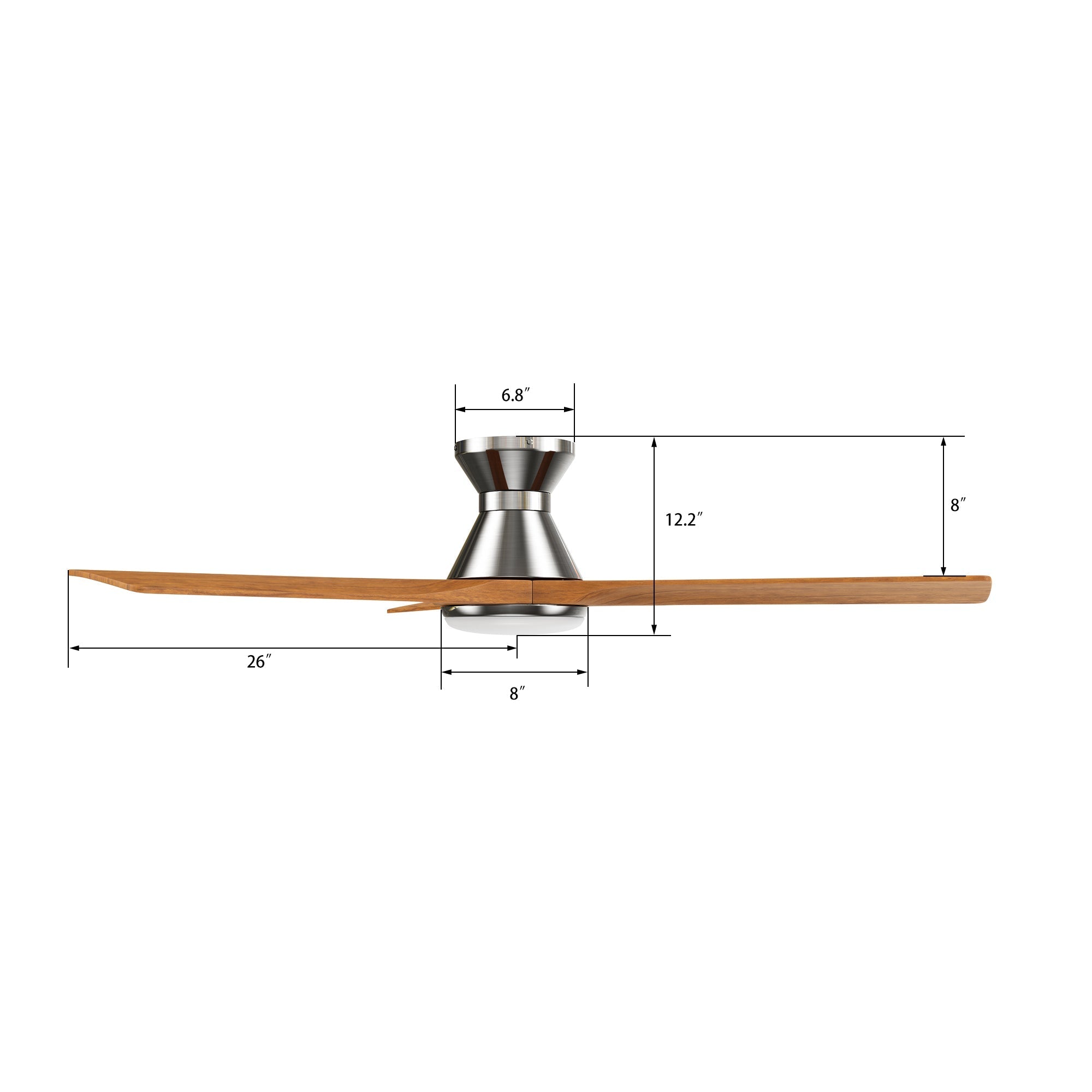 NICOLET 52 In 3 Blade Smart Ceiling Fan With Integrated LED Lights With Google Home