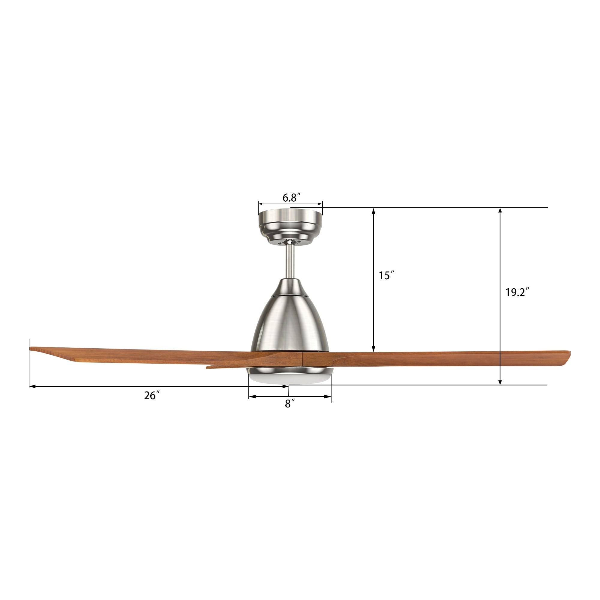 NICOLET 52 inch 3-Blade Smart Ceiling Fan with LED Light & Remote