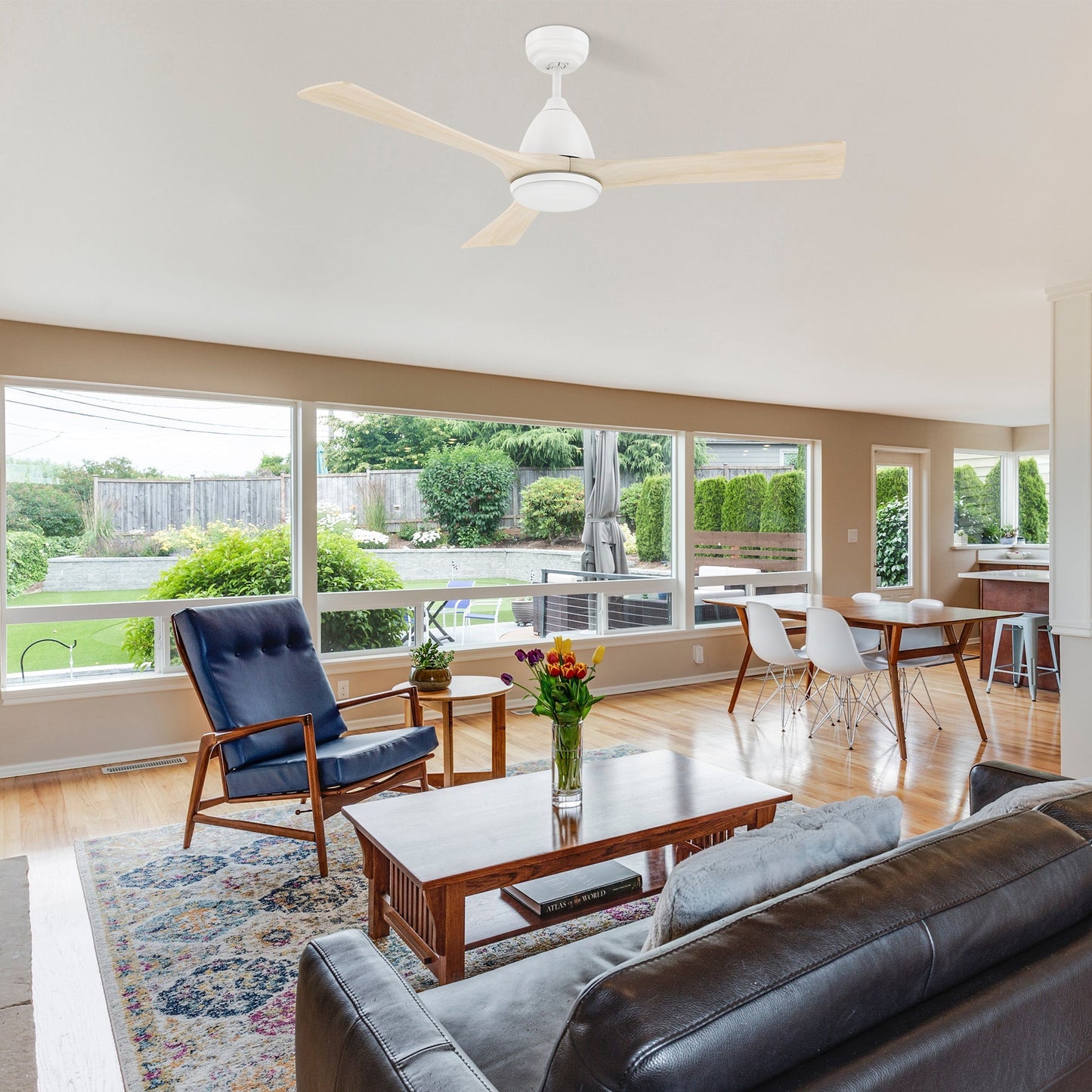 NICOLET 52 inch 3-Blade Smart Ceiling Fan with LED Light & Remote