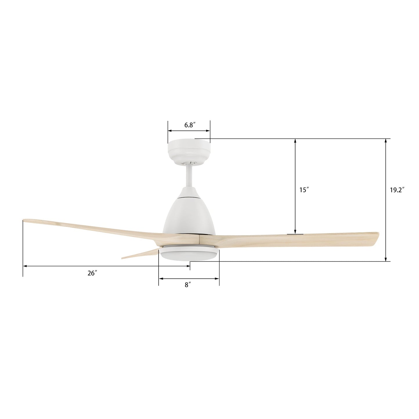 NICOLET 52 inch 3-Blade Smart Ceiling Fan with LED Light & Remote