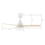 NICOLET 52 inch 3-Blade Smart Ceiling Fan with LED Light & Remote