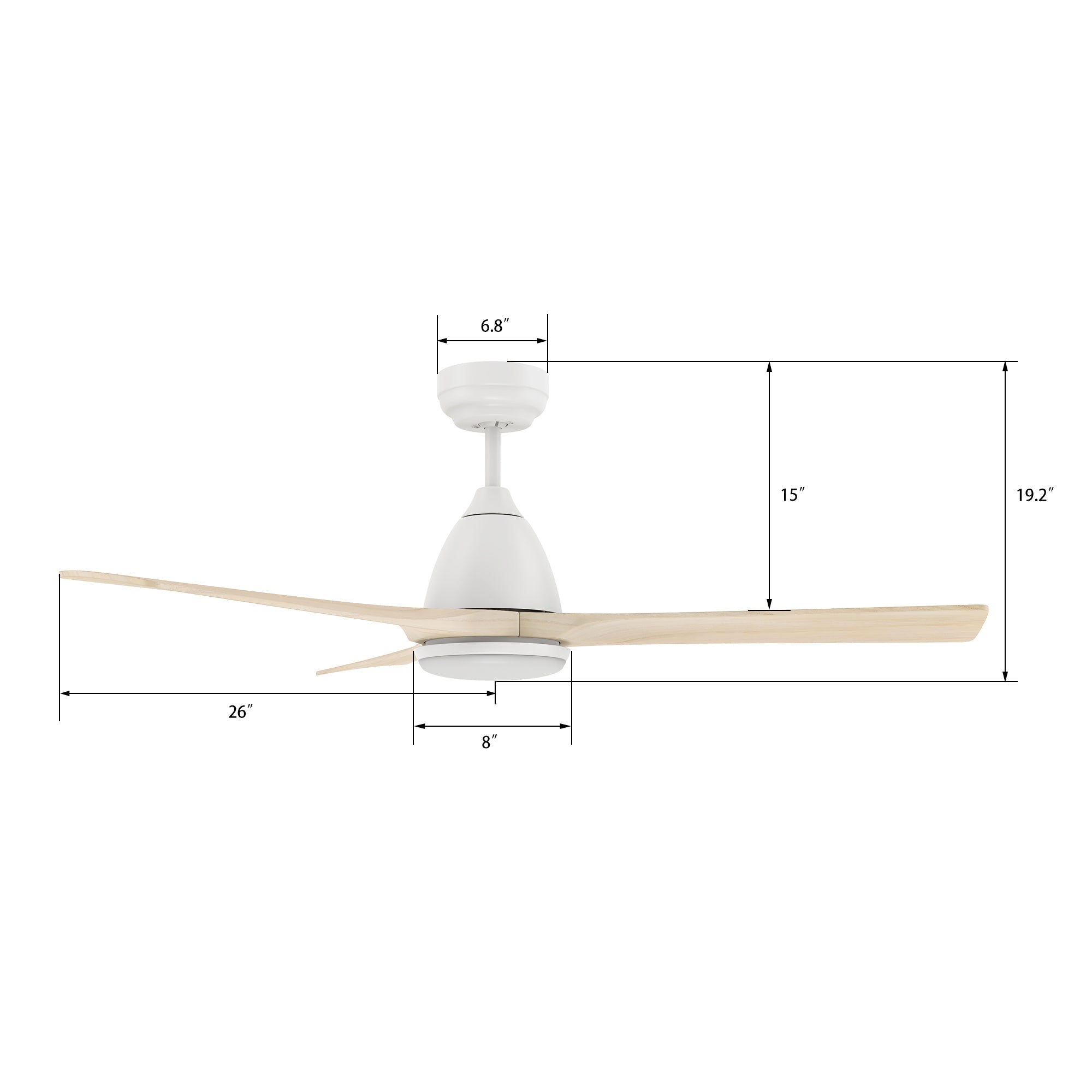 NICOLET 52 inch 3-Blade Smart Ceiling Fan with LED Light & Remote