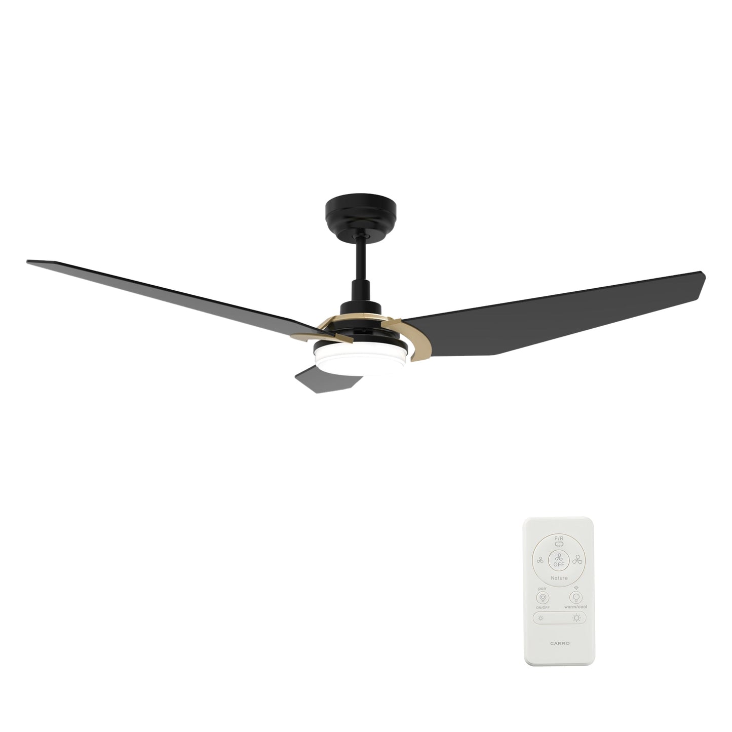 KAJ 52 In 3 Blade Smart Ceiling Fan With Integrated LED Lights With Google Home