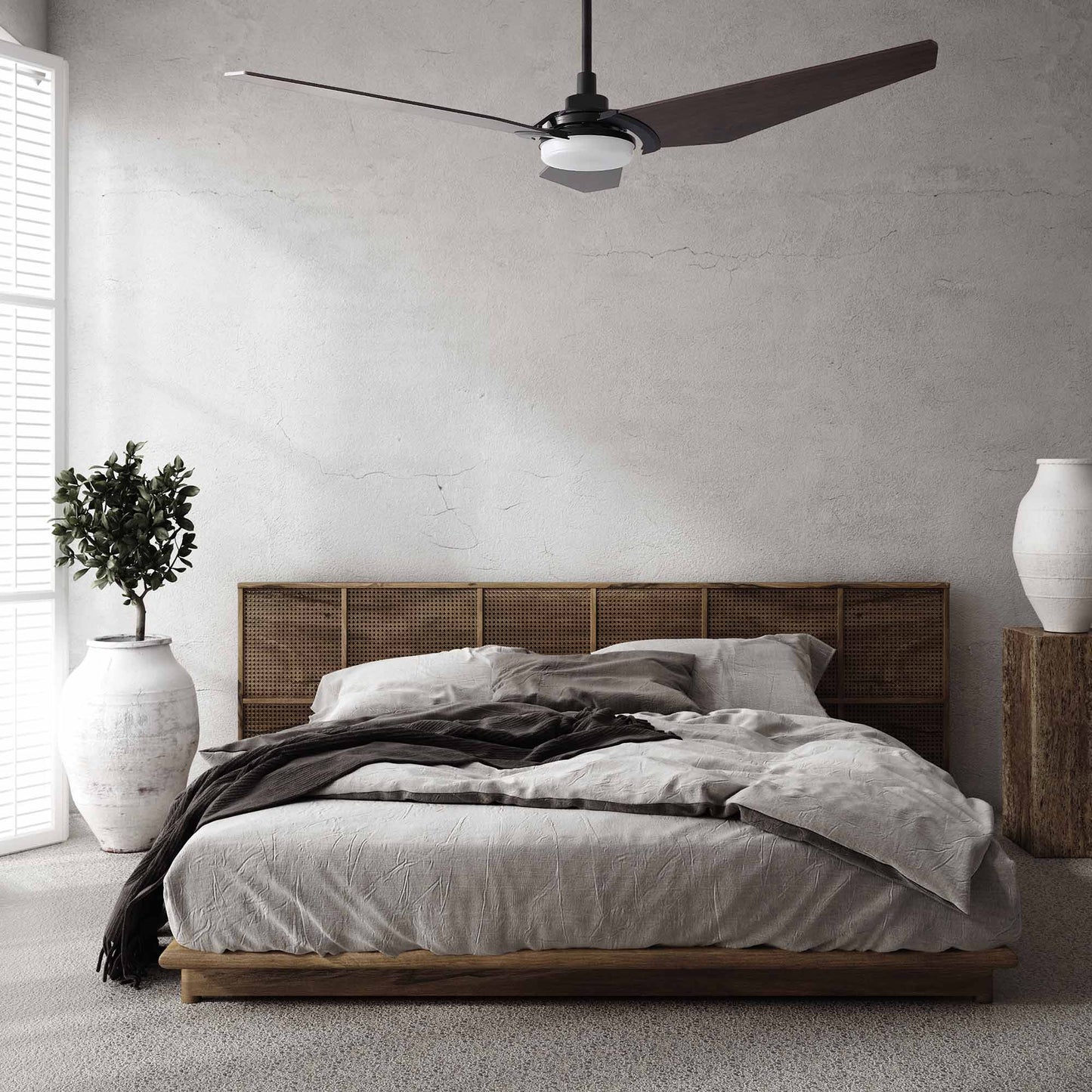 KAJ 52 In 3 Blade Smart Ceiling Fan With Integrated LED Lights With Google Home