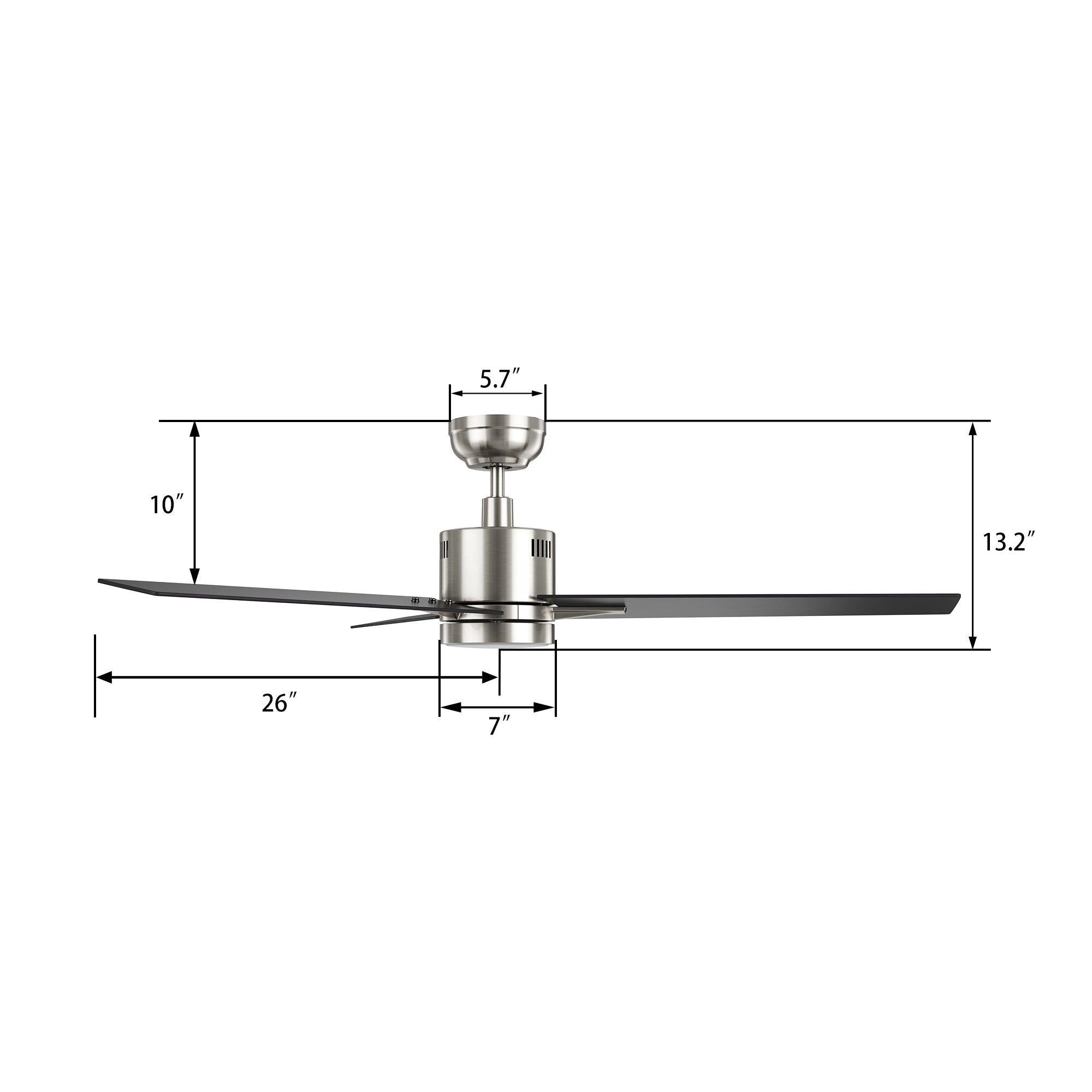 MONTGOMERY 52 In 3 Blade Smart Ceiling Fan With Integrated LED Lights With Google Home