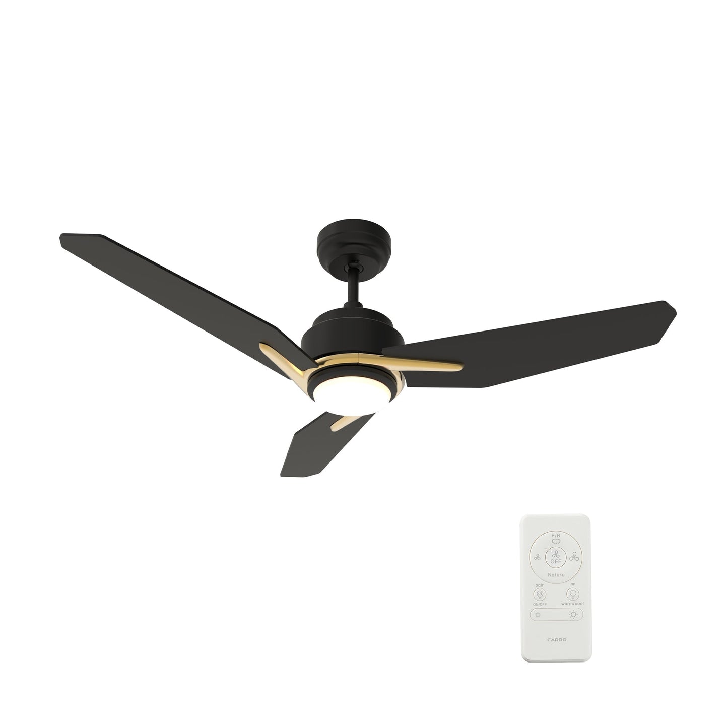 CALEN 52 inch 3-Blade Smart Ceiling Fan with LED Light & Remote