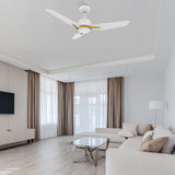 CALEN 56 In 3 Blade Smart Ceiling Fan With Integrated LED Lights With Google Home