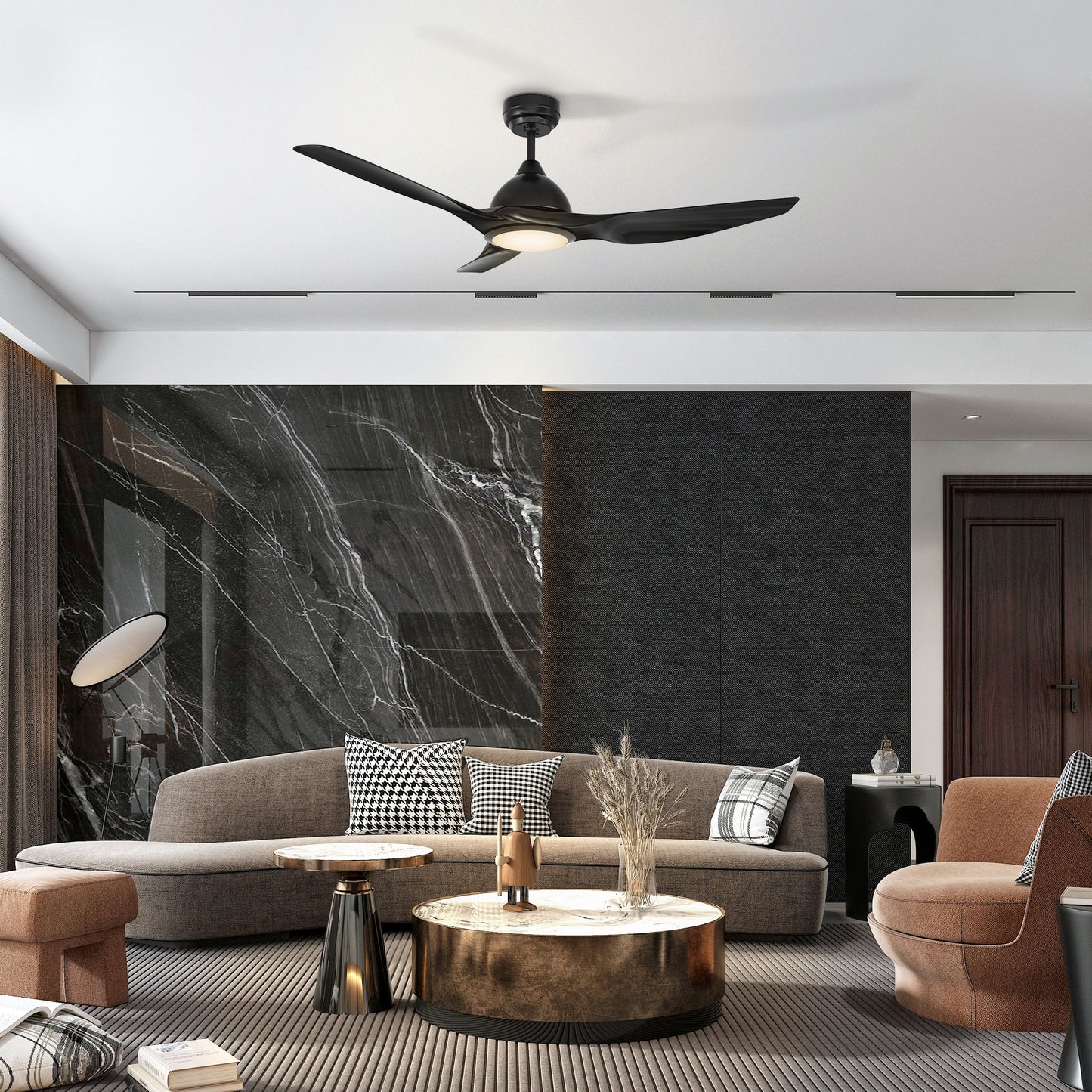 CRANSTON 52 In 3 Blade Smart Ceiling Fan With Integrated LED Lights With Google Home