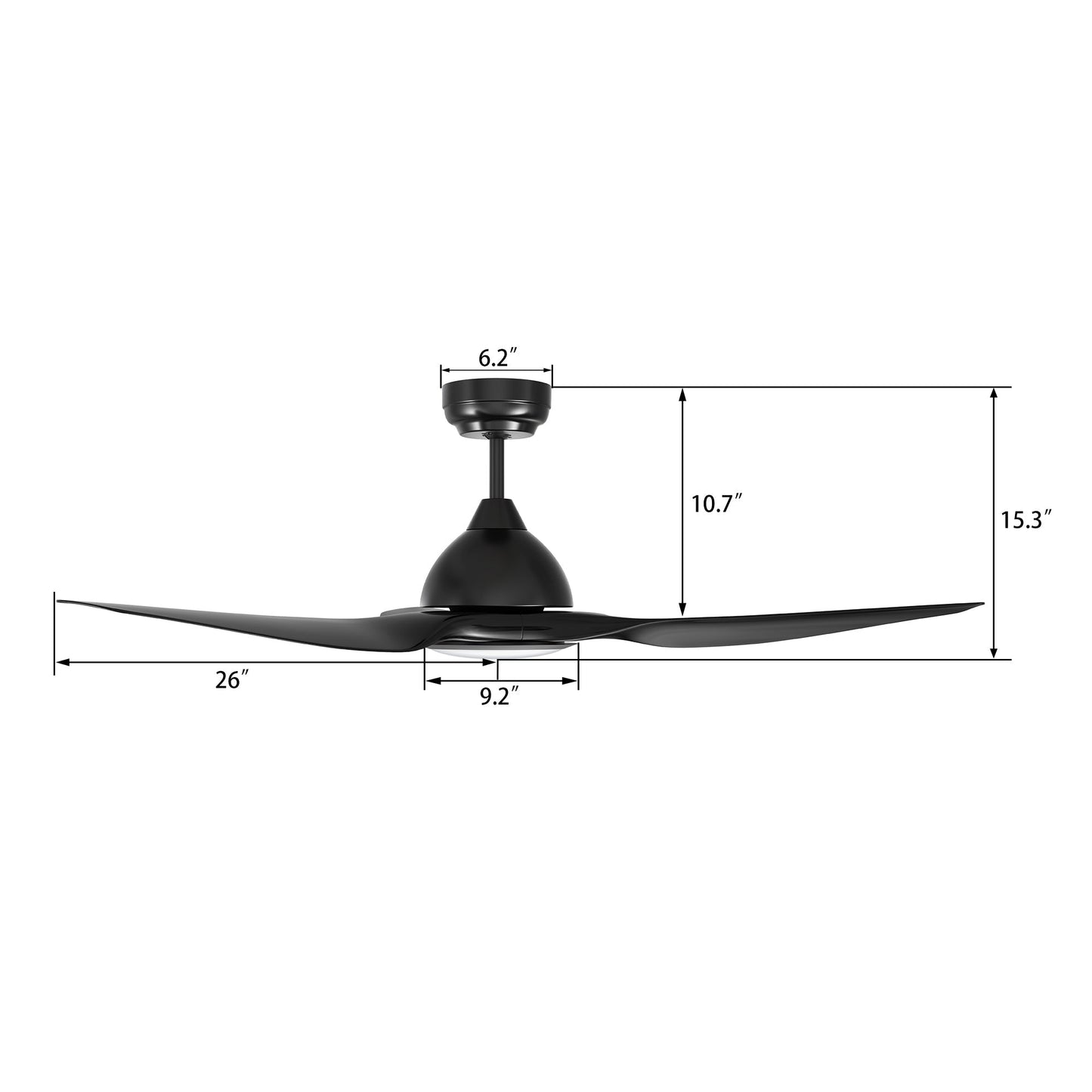 CRANSTON 52 In 3 Blade Smart Ceiling Fan With Integrated LED Lights With Google Home