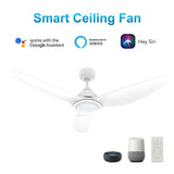 CRANSTON 52 In 3 Blade Smart Ceiling Fan With Integrated LED Lights With Google Home