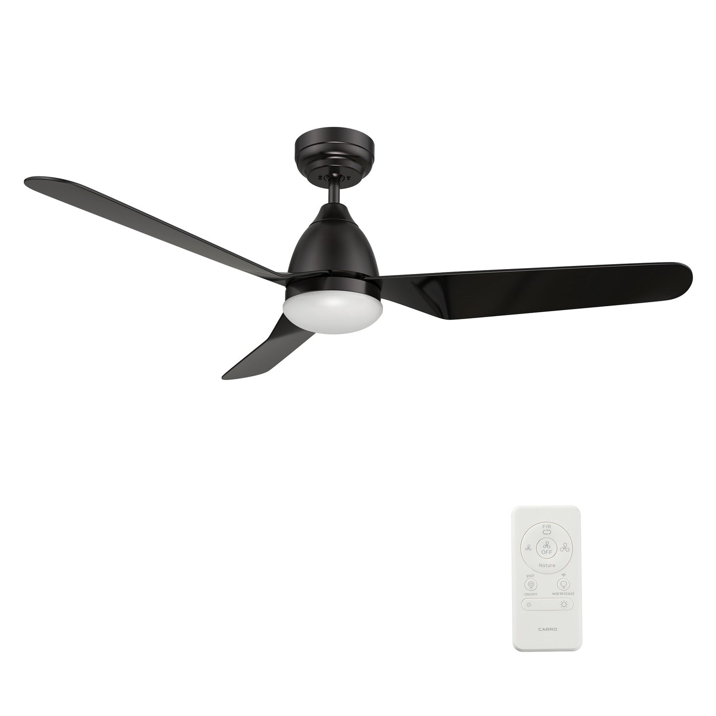 TOULON 52 In 3 Blade Smart Ceiling Fan With Integrated LED Lights With Google Home