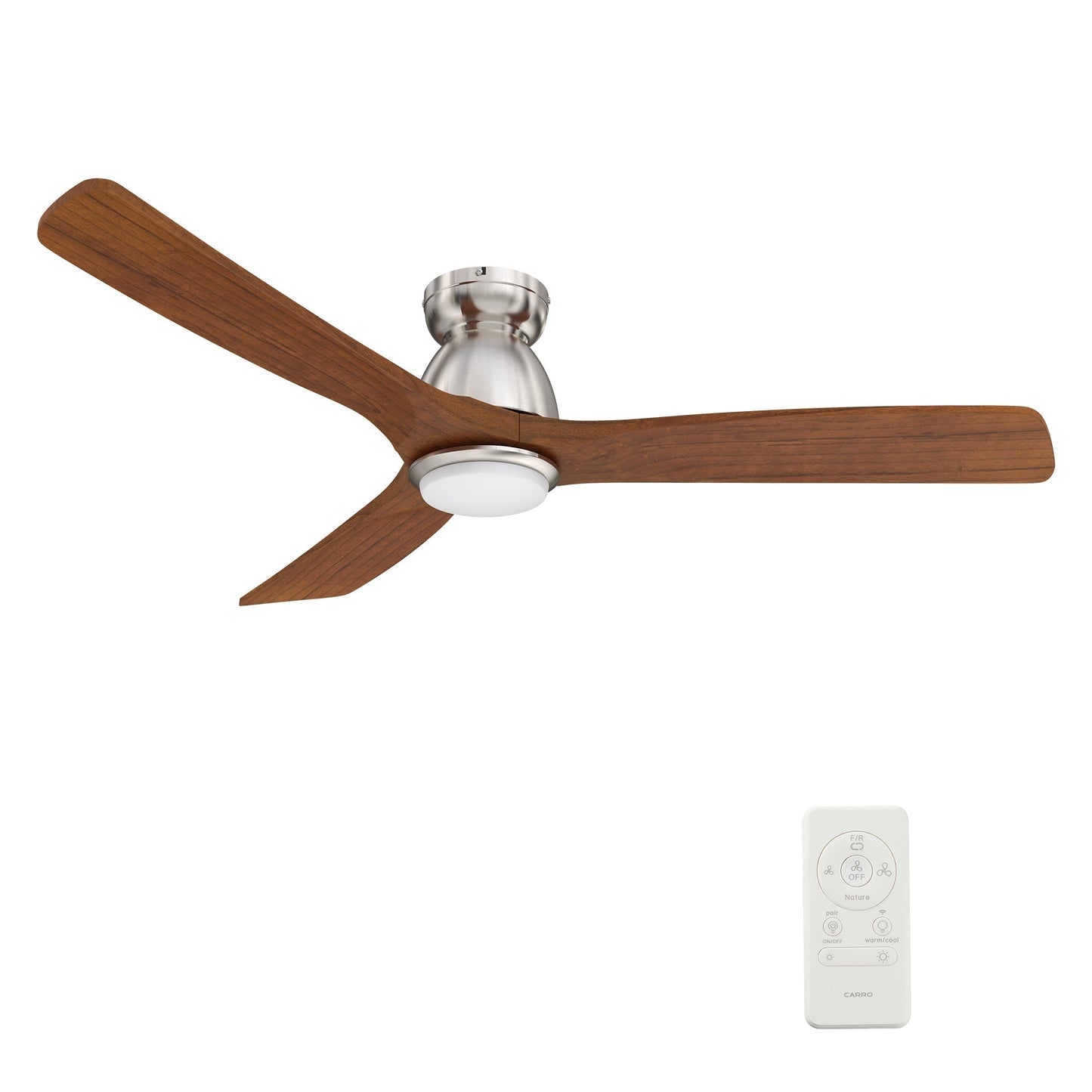 AKRON 52 In 3 Blade Smart Ceiling Fan With Integrated LED Lights With Google Home