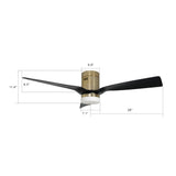 SPEZIA 52 In 3 Blade Smart Ceiling Fan With Integrated LED Lights With Google Home