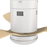 Spezia 52 Inch 3 Blade Flush Mount Smart Ceiling Fan With Led Light Kit Remote White Bamboo Wood