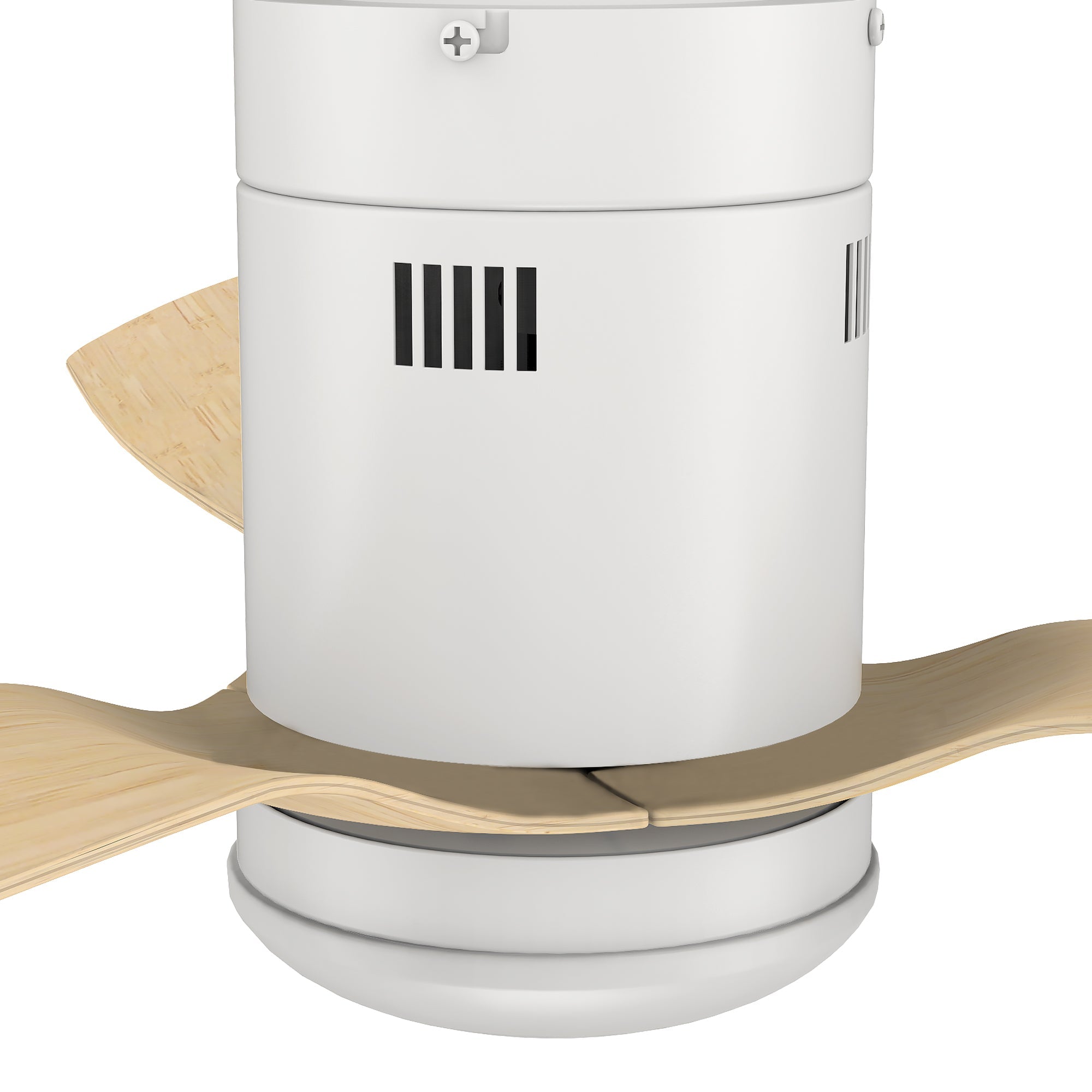 Spezia 52 Inch 3 Blade Flush Mount Smart Ceiling Fan With Led Light Kit Remote White Bamboo Wood