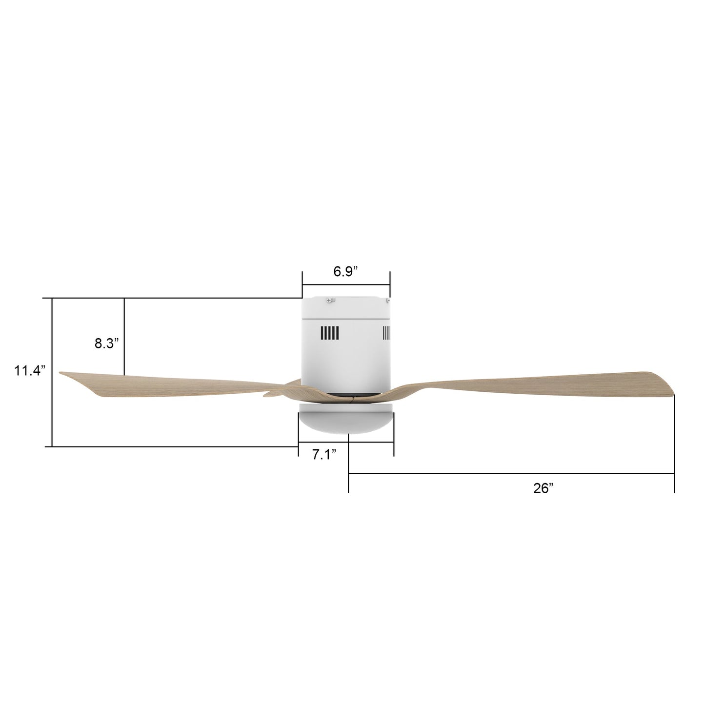 Spezia 52 Inch 3 Blade Flush Mount Smart Ceiling Fan With Led Light Kit Remote White Bamboo Wood