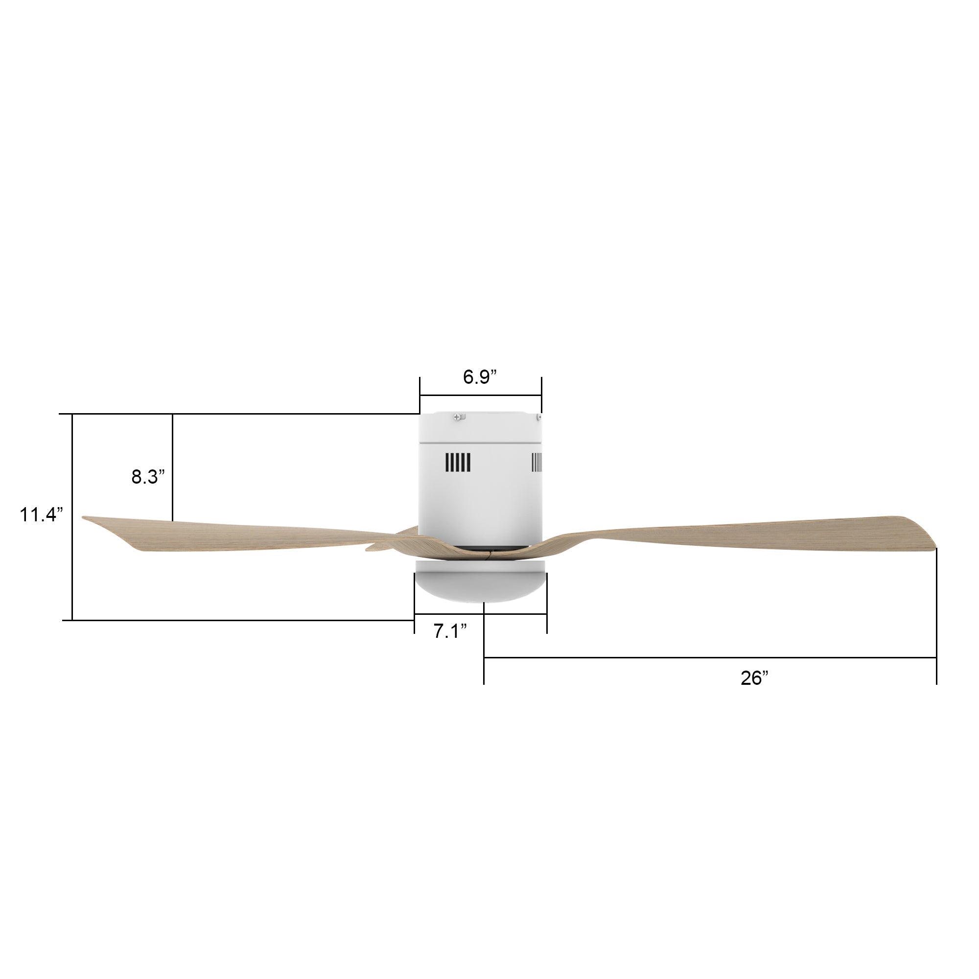 Spezia 52 Inch 3 Blade Flush Mount Smart Ceiling Fan With Led Light Kit Remote White Bamboo Wood