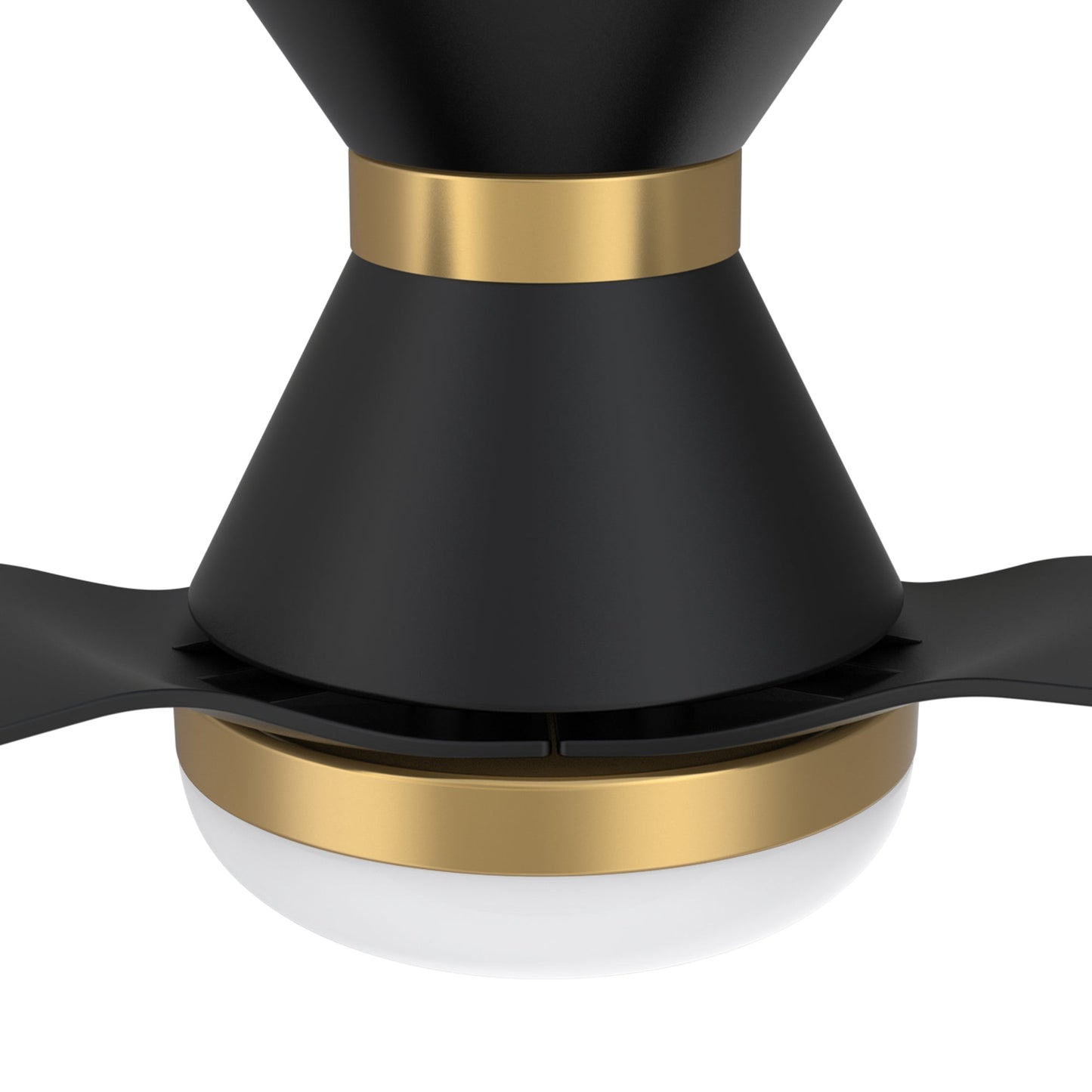 Spezia 52 Inch 3 Blade Flush Mount Smart Ceiling Fan With Led Light Kit Remote Black Black Gold Detail