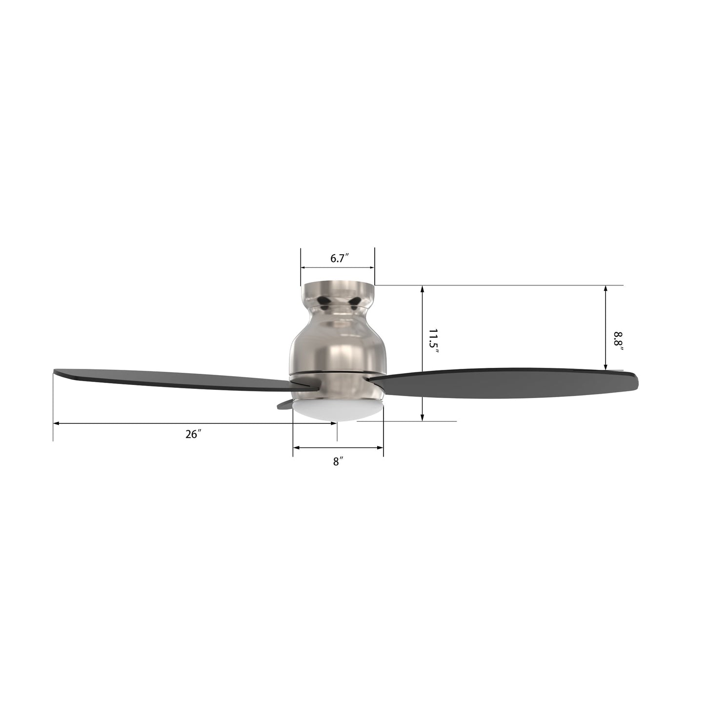 TRENTO 52 In 3 Blade Smart Ceiling Fan With Integrated LED Lights With Google Home