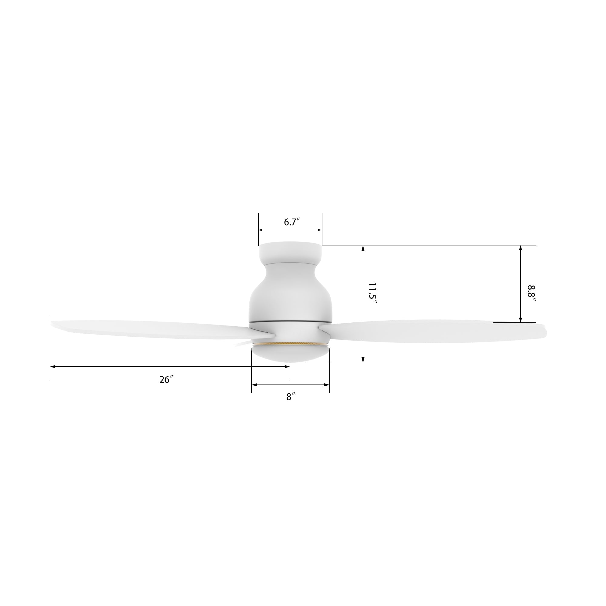 TRENTO 52 In 3 Blade Smart Ceiling Fan With Integrated LED Lights With Google Home