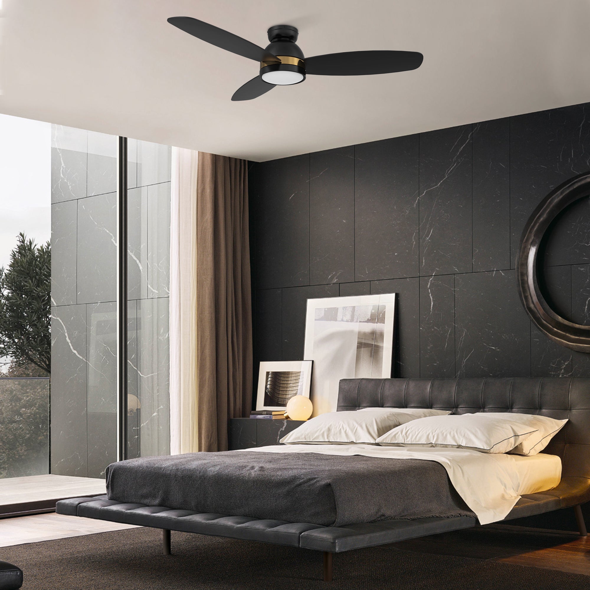 FREMONT 52 In 3 Blade Smart Ceiling Fan With Integrated LED Lights With Google Home