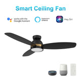 FREMONT 52 In 3 Blade Smart Ceiling Fan With Integrated LED Lights With Google Home