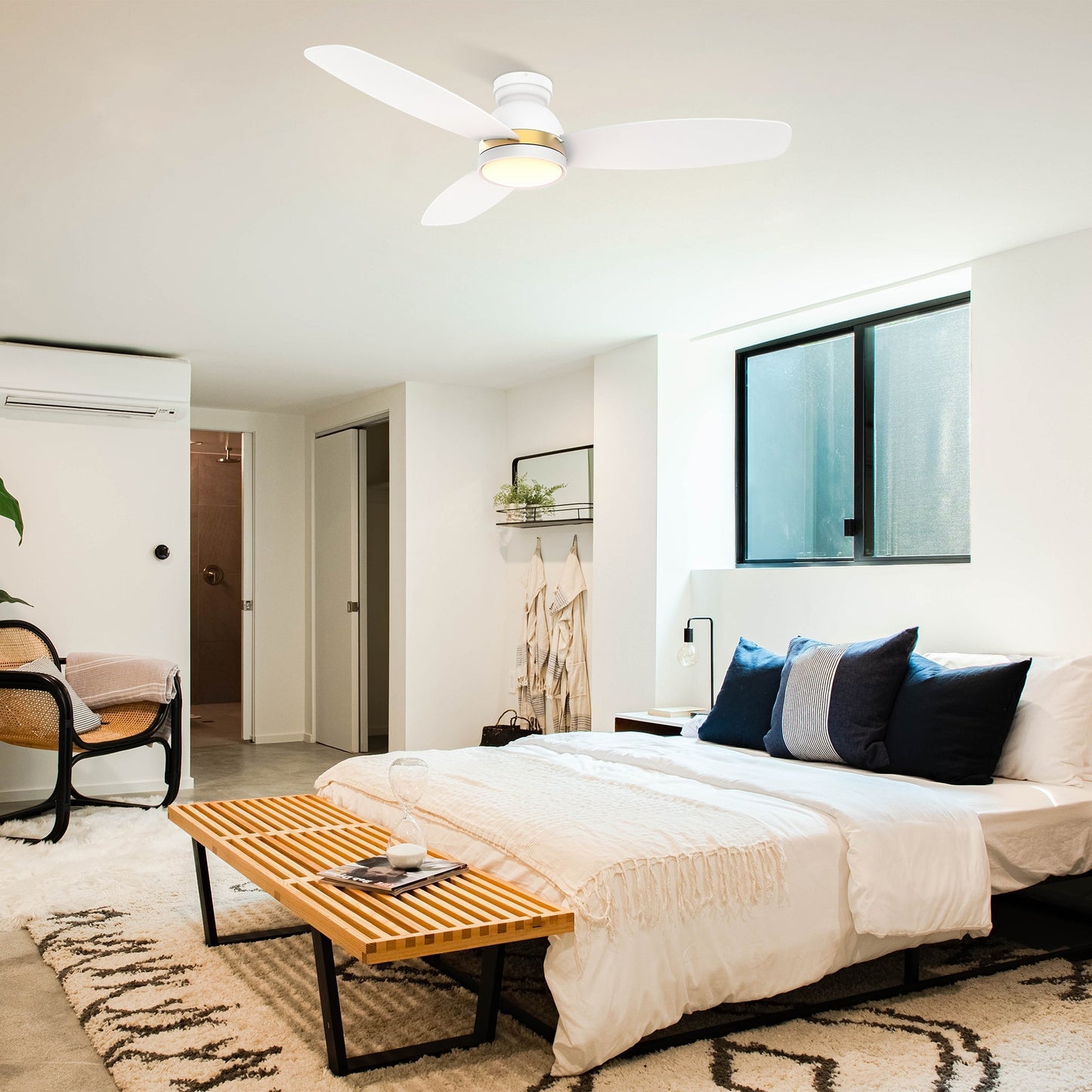 FREMONT 52 In 3 Blade Smart Ceiling Fan With Integrated LED Lights With Google Home