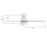 FREMONT 52 In 3 Blade Smart Ceiling Fan With Integrated LED Lights With Google Home