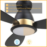 YORK 52 inch 3-Blade Flush Mount Smart Ceiling Fan with LED Light & Remote
