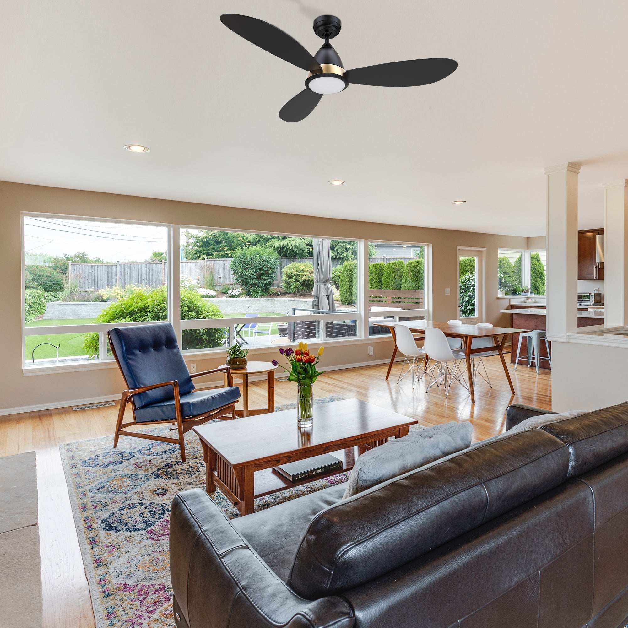 YORK 52 In 3 Blade Smart Ceiling Fan With Integrated LED Lights With Google Home