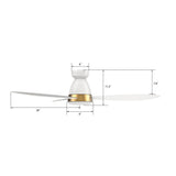YORK 52 inch 3-Blade Flush Mount Smart Ceiling Fan with LED Light & Remote
