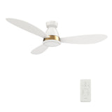 YORK 52 inch 3-Blade Flush Mount Smart Ceiling Fan with LED Light & Remote