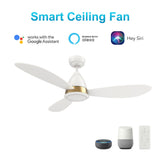 YORK 52 In 3 Blade Smart Ceiling Fan With Integrated LED Lights With Google Home