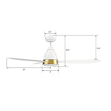 YORK 52 In 3 Blade Smart Ceiling Fan With Integrated LED Lights With Google Home