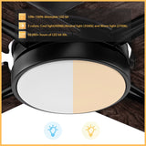 MONTGOMERY 52 In 4 Blade Smart Ceiling Fan With Integrated LED Lights With Google Home