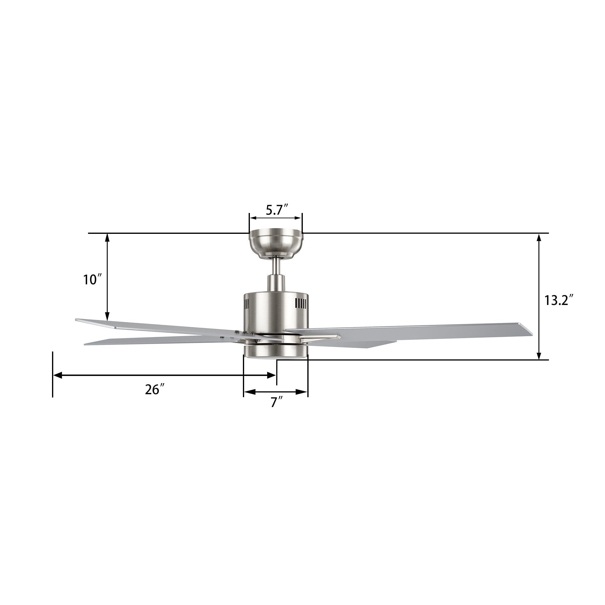 MONTGOMERY 52 In 4 Blade Smart Ceiling Fan With Integrated LED Lights With Google Home