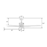 MONTGOMERY 52 In 4 Blade Smart Ceiling Fan With Integrated LED Lights With Google Home