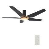KAJ 52 inch 5-Blade Flush Mount Smart Ceiling Fan with LED Light & Remote