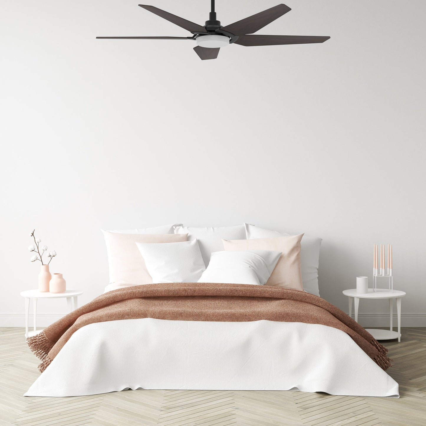KAJ 52 In 5 Blade Smart Ceiling Fan With Integrated LED Lights With Google Home