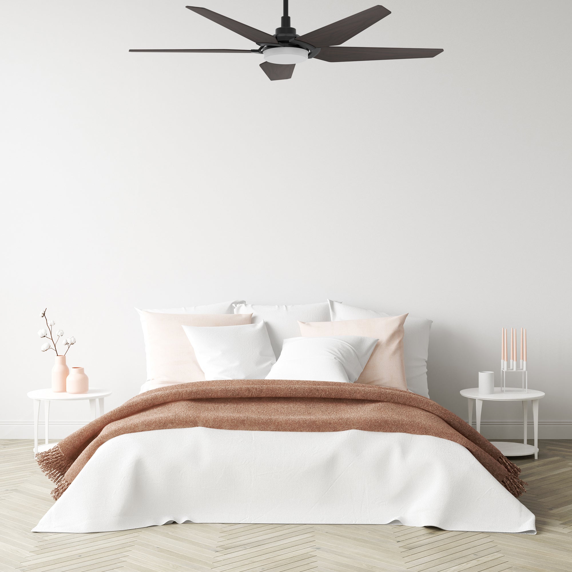 KAJ 52 In 5 Blade Smart Ceiling Fan With Integrated LED Lights With Google Home