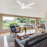 KAJ 52 inch 5-Blade Flush Mount Smart Ceiling Fan with LED Light & Remote