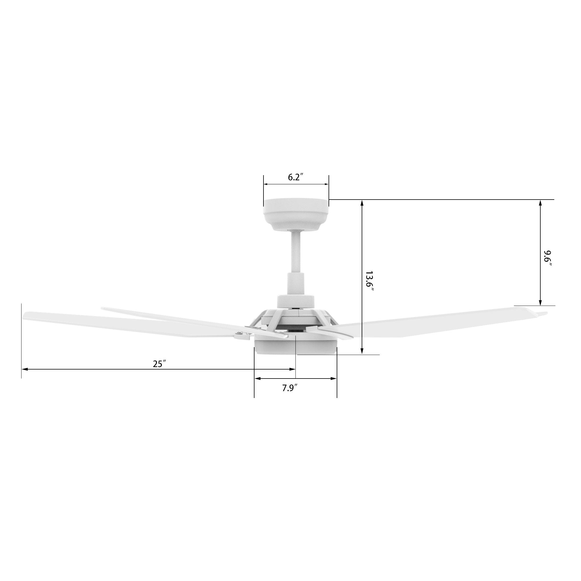 KAJ 52 In 5 Blade Smart Ceiling Fan With Integrated LED Lights With Google Home