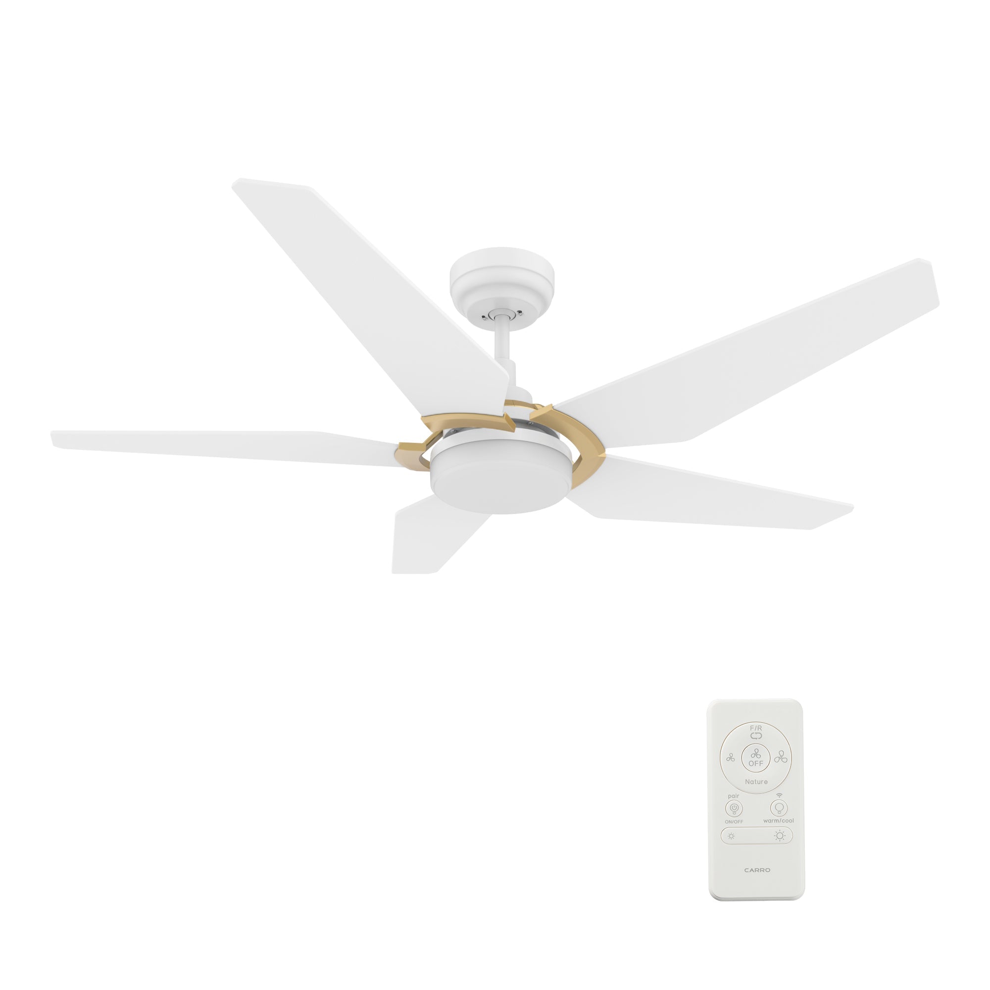 KAJ 52 In 5 Blade Smart Ceiling Fan With Integrated LED Lights With Google Home