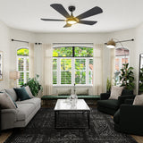BRISA 52 In 5 Blade Smart Ceiling Fan With Integrated LED Lights With Google Home