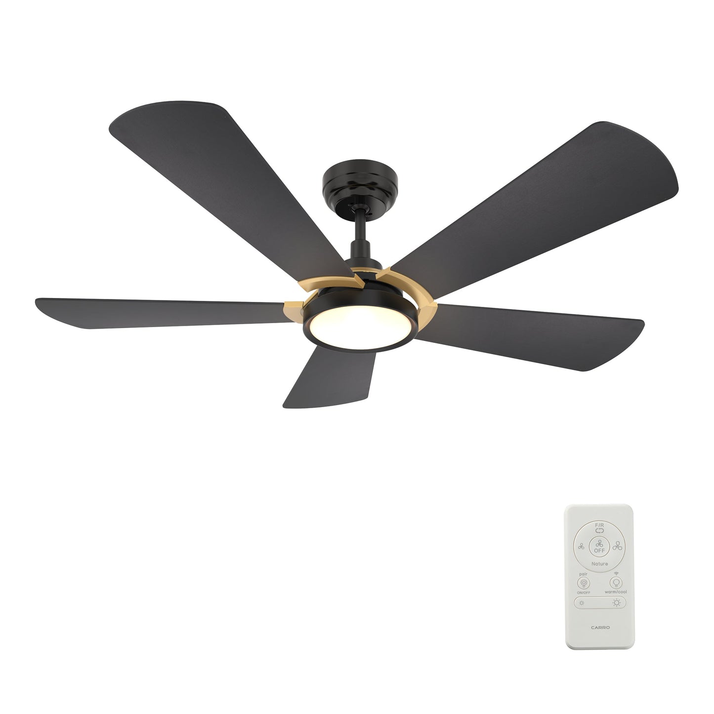 BRISA 52 In 5 Blade Smart Ceiling Fan With Integrated LED Lights With Google Home