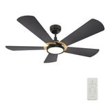 BRISA 52 In 5 Blade Smart Ceiling Fan With Integrated LED Lights With Google Home